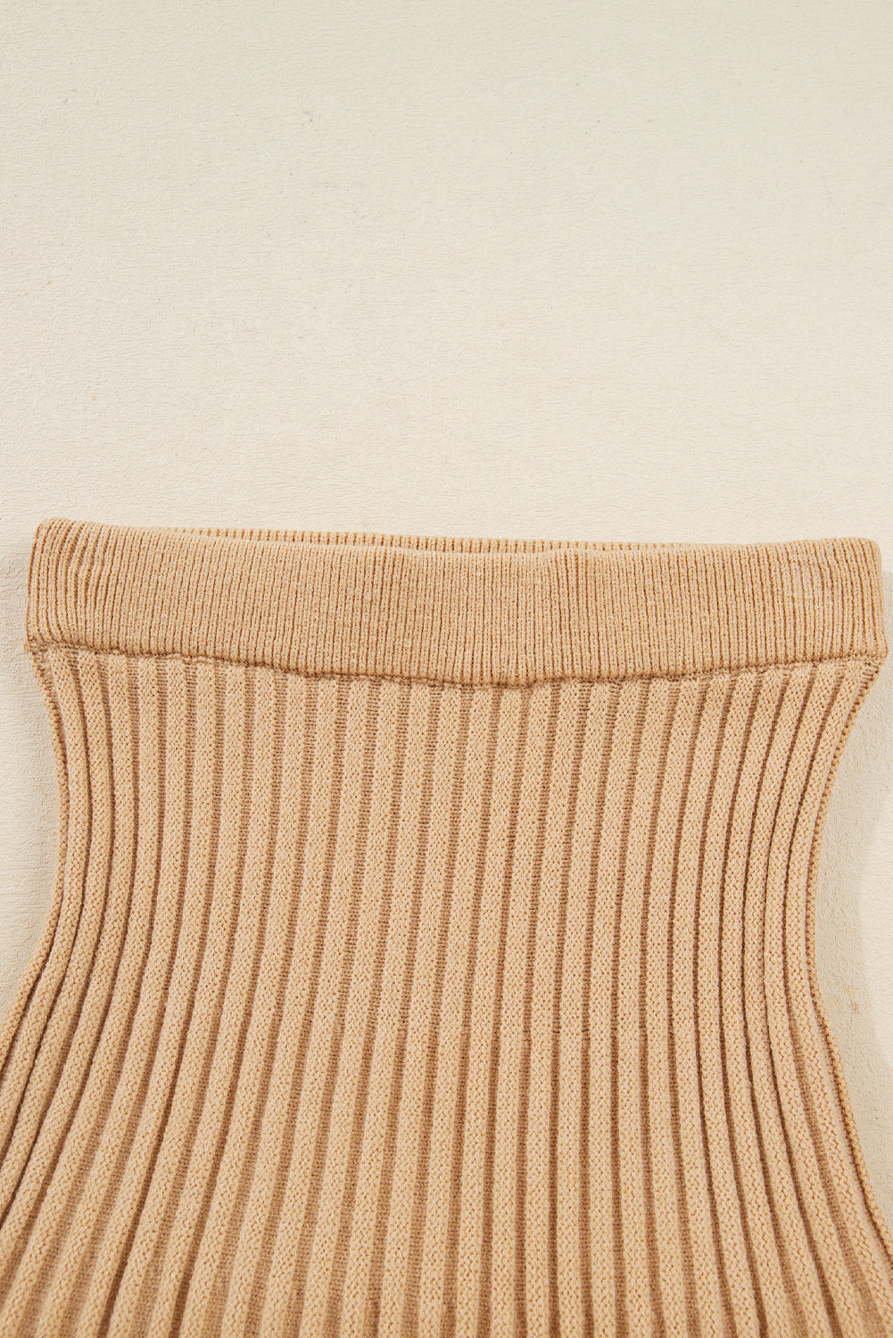 Smoke Gray High Neck Puff Sleeve Sweater Pleated Mini Skirt Set