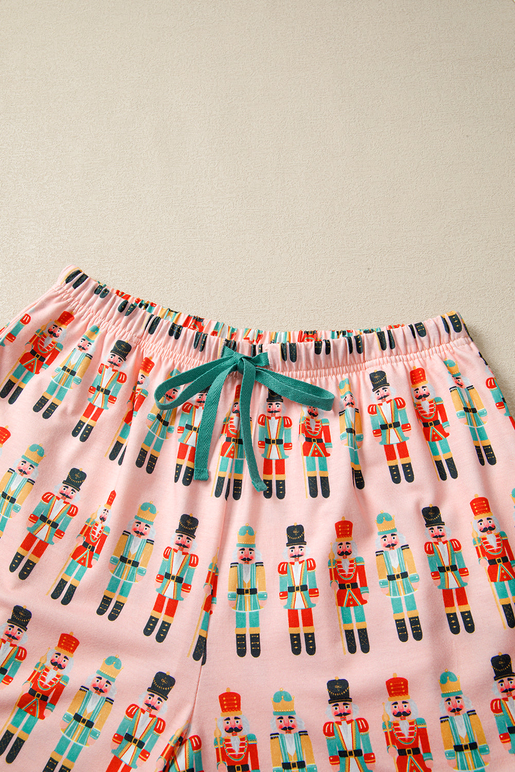 Pink Nutcracker Long Sleeve Button Up Pajama Short Set