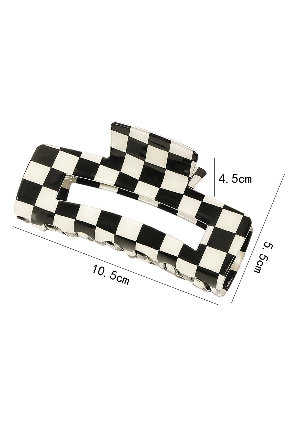 Black + White Checkered Claw Clip