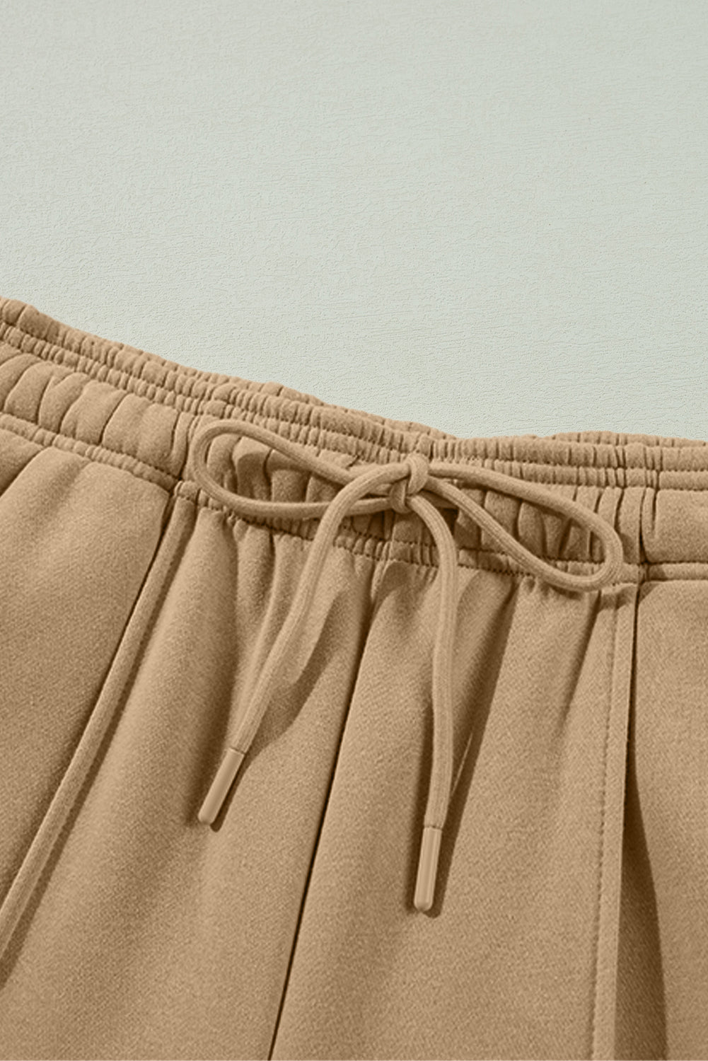 Smoke Gray Exposed Seam Drawstring Wide Leg Pants