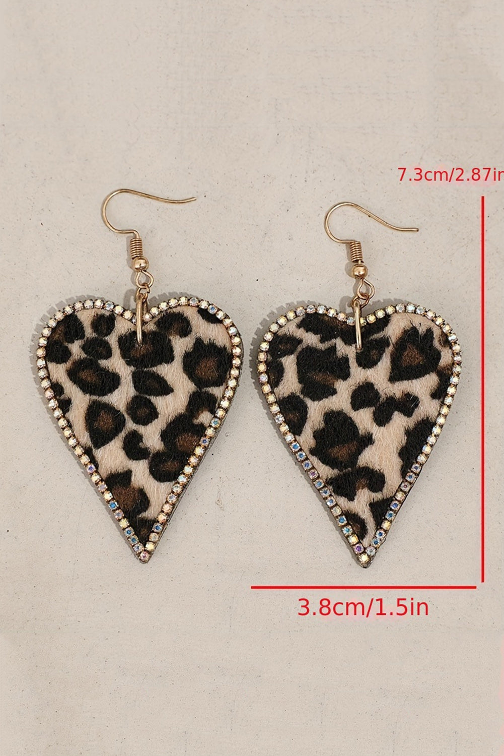 Bling Leopard Print Heart Earrings