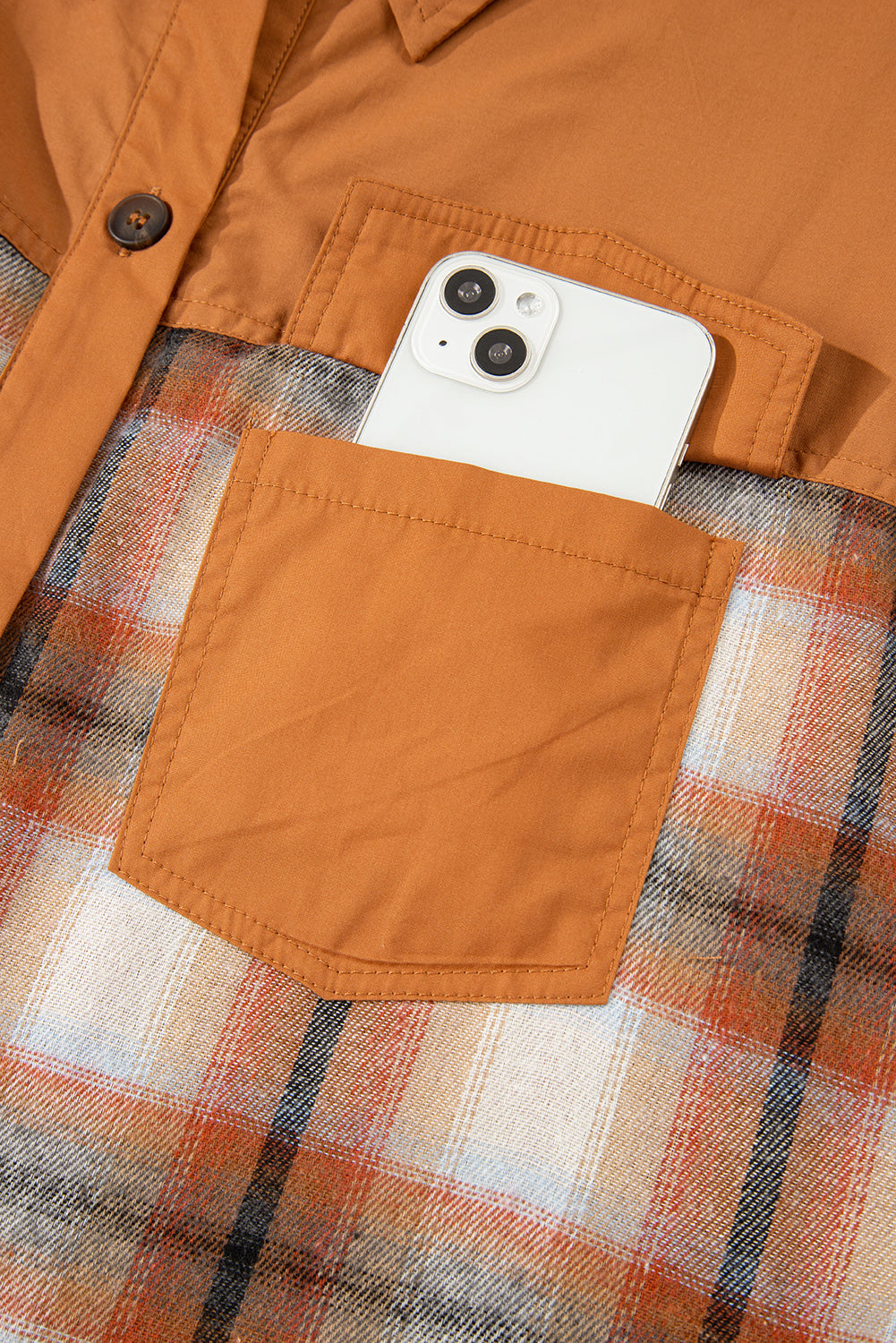 Khaki Plaid Color Block Ruffle Hem Dress