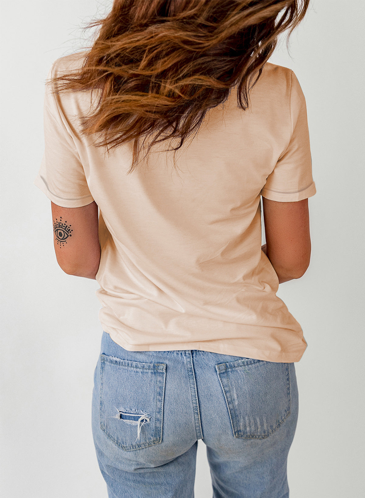 Khaki Western Poker Cards Graphic T-Shirt
