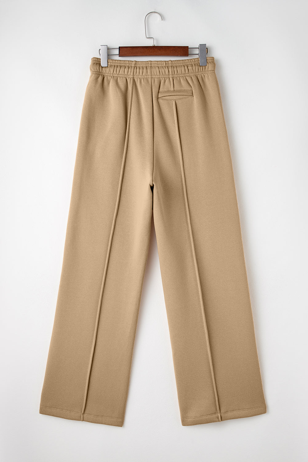 Smoke Gray Exposed Seam Drawstring Wide Leg Pants