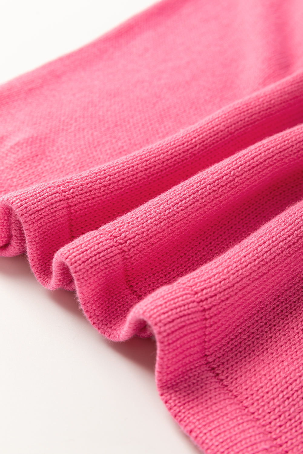 Pink Contrast Trim Pearl Detail Sweater Tank Top